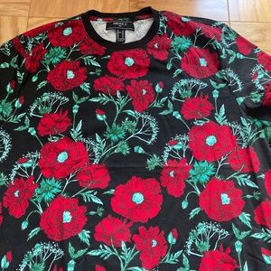 Mens poppy print tshirt